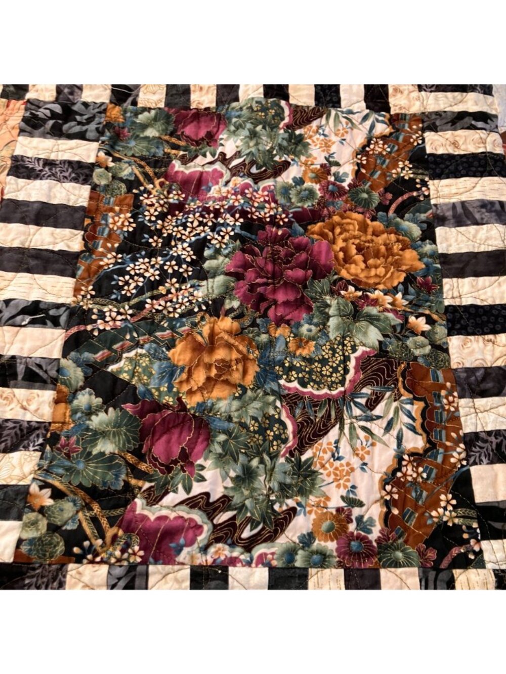 Peggy Taylor 2008 Kite Tails Over Japan Geisha Quilt Blanket 52" x 64" AN NWOT - Picture 7 of 12